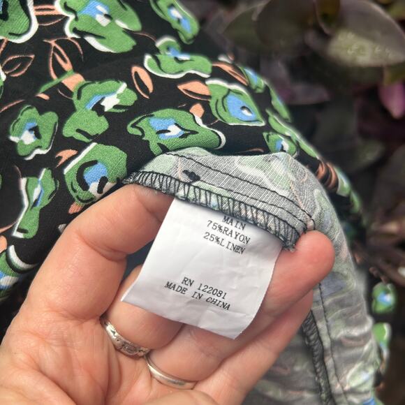 tatyana abstract floral print linen blend dress - Picture 3 of 7